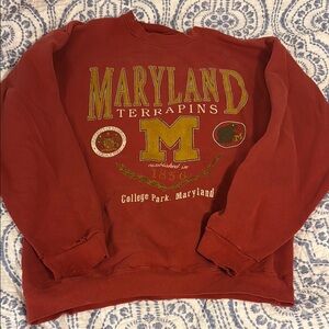 Vintage University of Maryland Terrapins Red Crewneck Sweatshirt